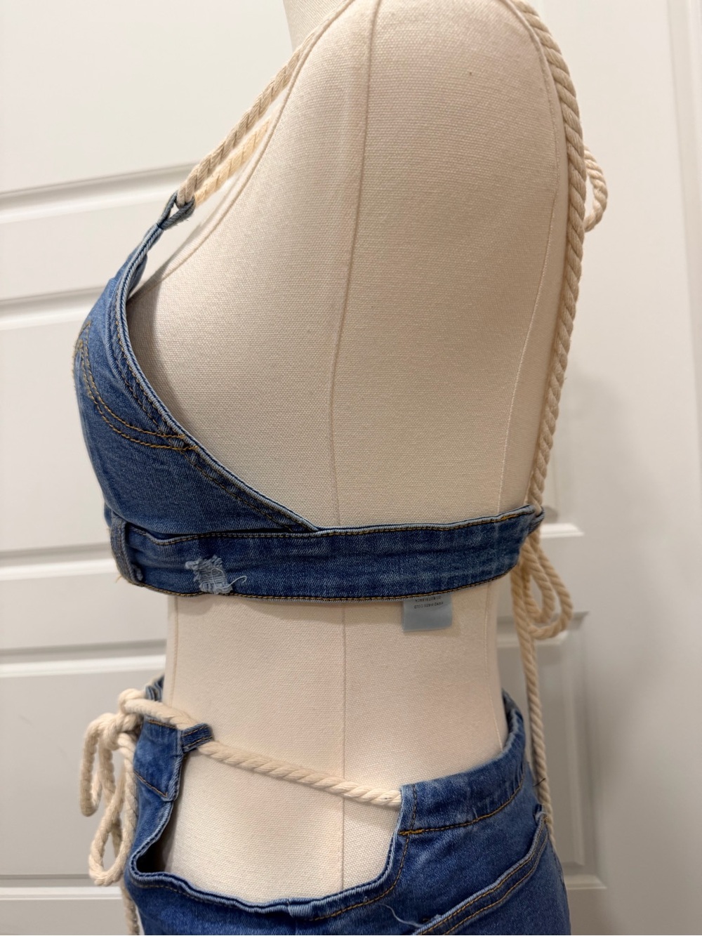 Athina Blue Denim Two-Piece Set NWT - Picture 12 of 16